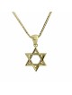 תליון מגן דוד ייחודי מזהב צהוב עם קוטר, הוספת שרשרת 14K, I